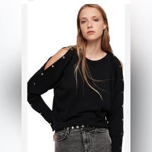 All Saints Suzie sweater with buttons snap pins 6